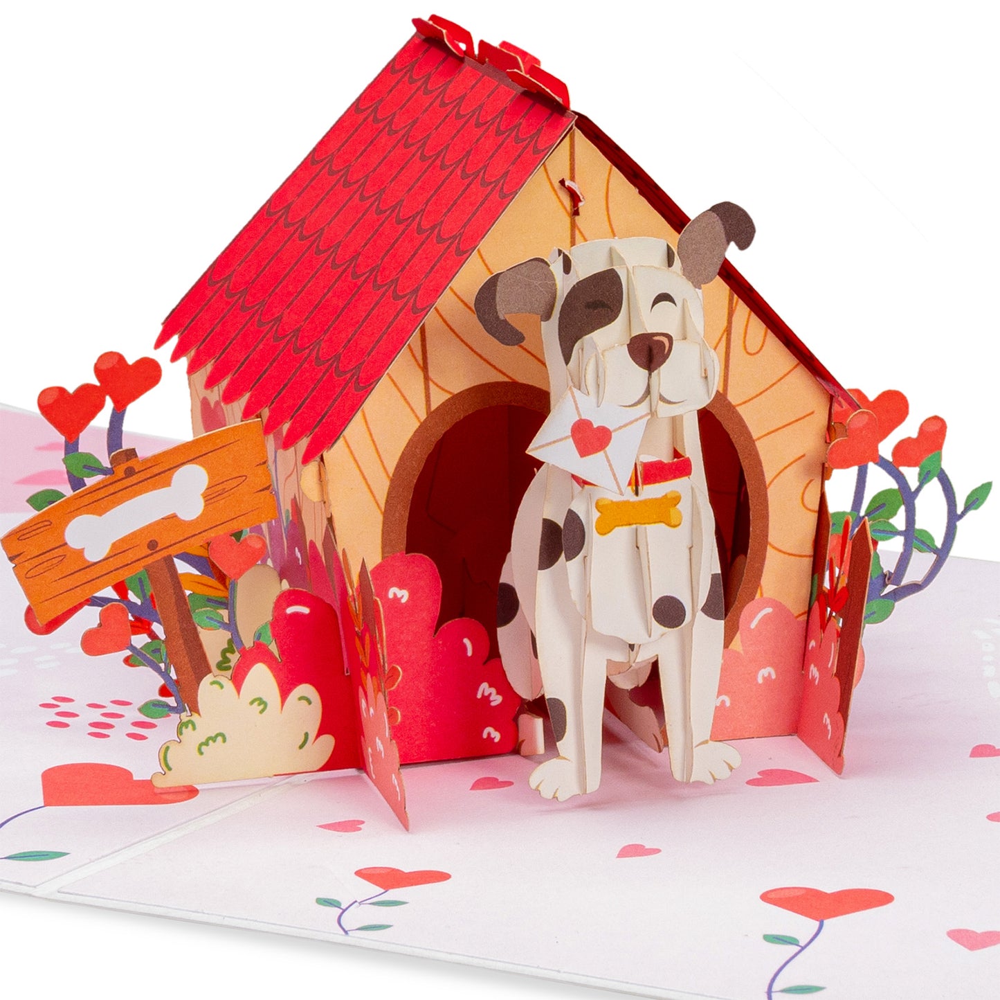 Love Dog House Pop Up Card - 5"x7"