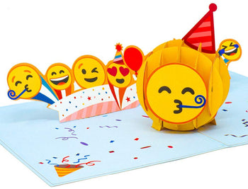 Partying Emoji Pop Up Birthday Card