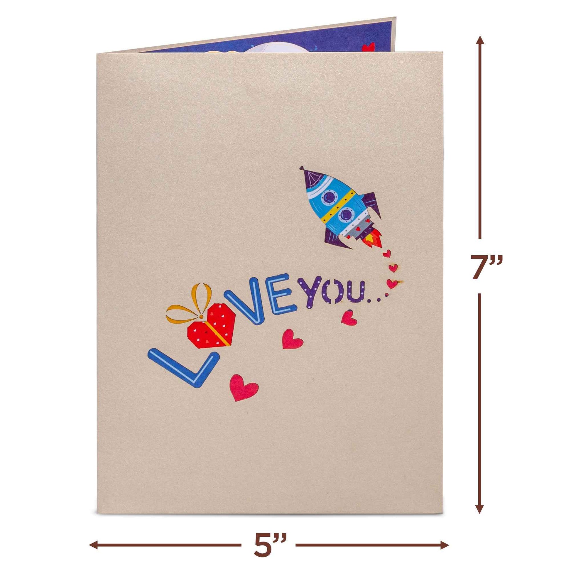 Paper Love Pop Up Cards - Love Astronaut - 5" x 7"