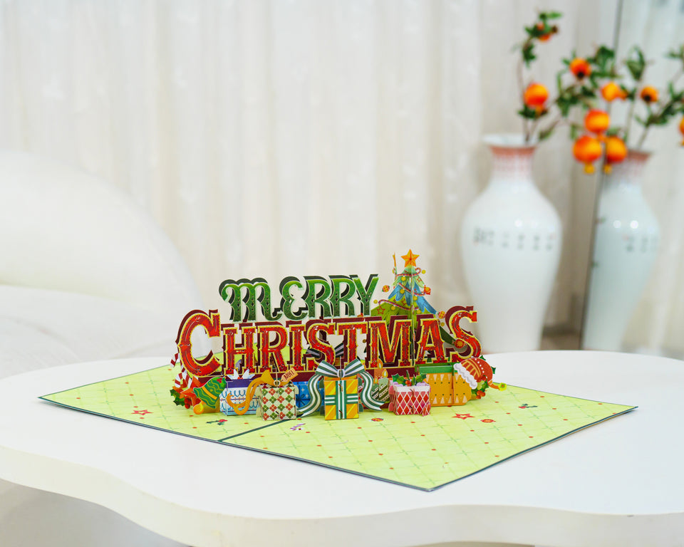 HugePop Merry Christmas, Jumbo Card With Envelope and Note Tag