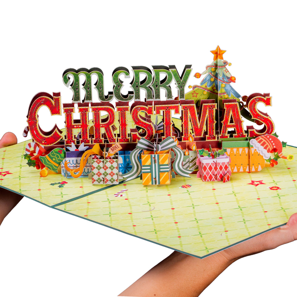 HugePop Merry Christmas, Jumbo Card With Envelope and Note Tag