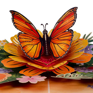 fall orange butterfly pop up greeting card