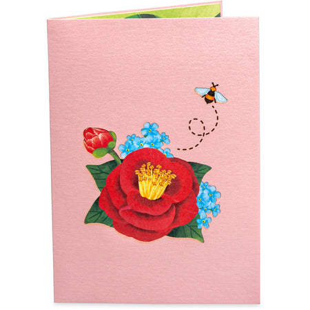 Camellia Flower Pop Up Card