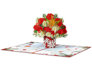 Christmas Flowers Pop-up Card