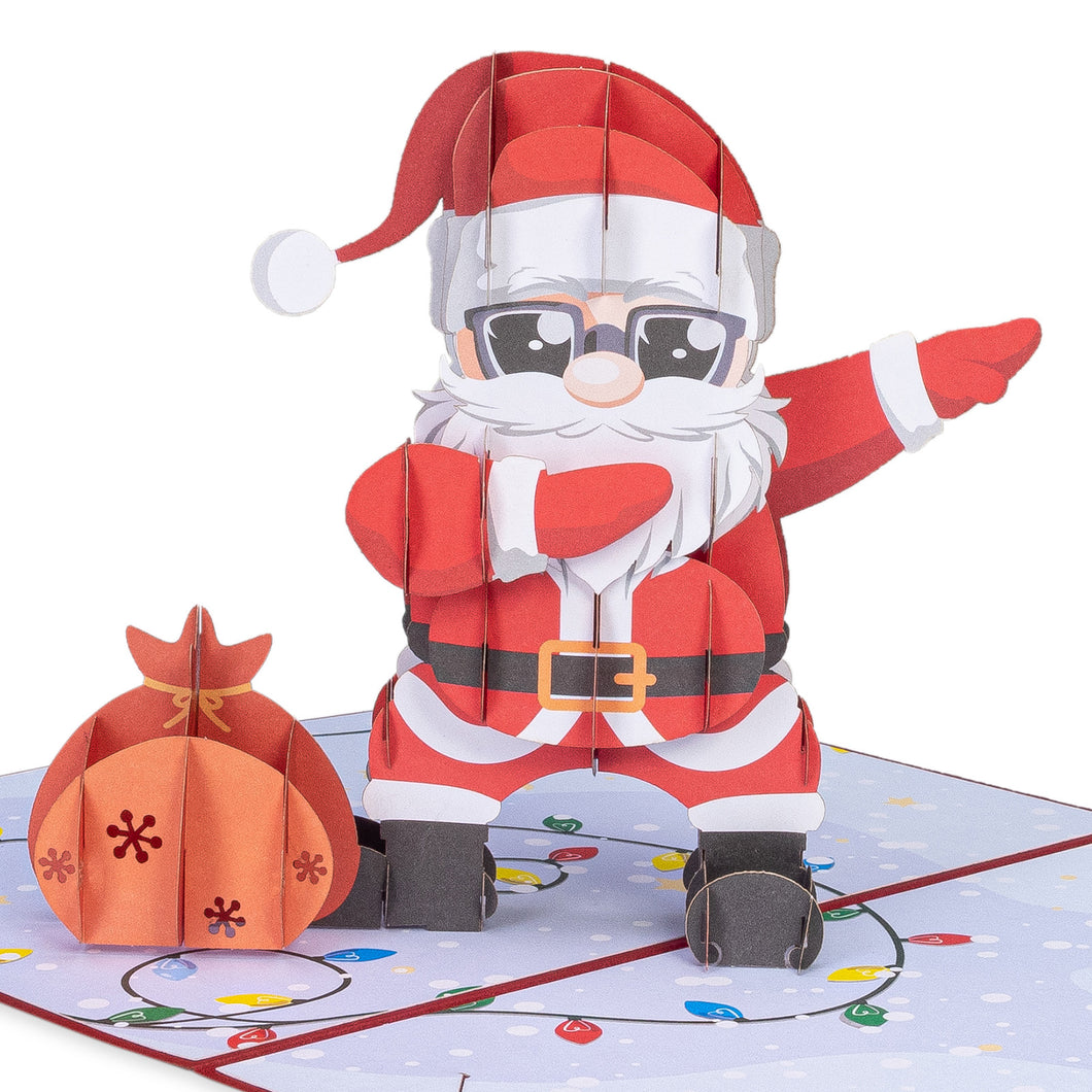Santa pop up greeting card, funny santa