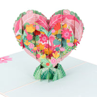 Thumbnail for heart with flowers pop up greeting card