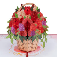 Thumbnail for Basket of Roses Pop Up Card - 5