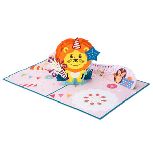Lion Cub Birthday Pop Up Card, 3D Popup Greeting Cards