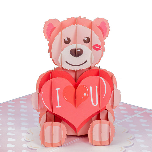 I Love U Bear Pop Up Card - 5