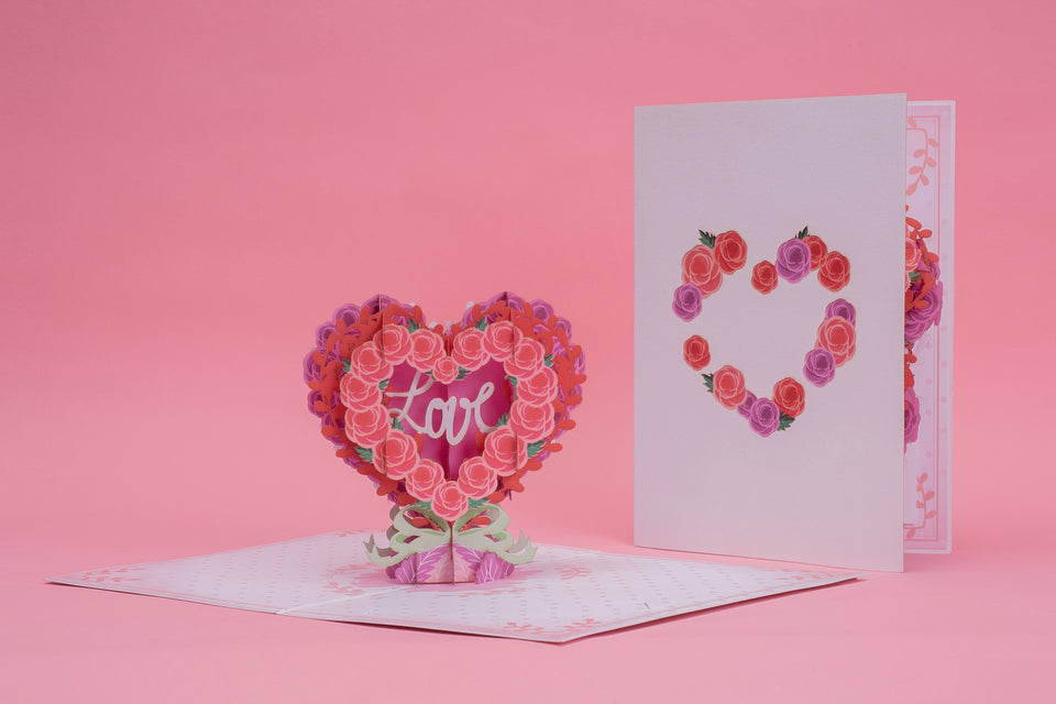 Floral Love Heart Pop Up Card