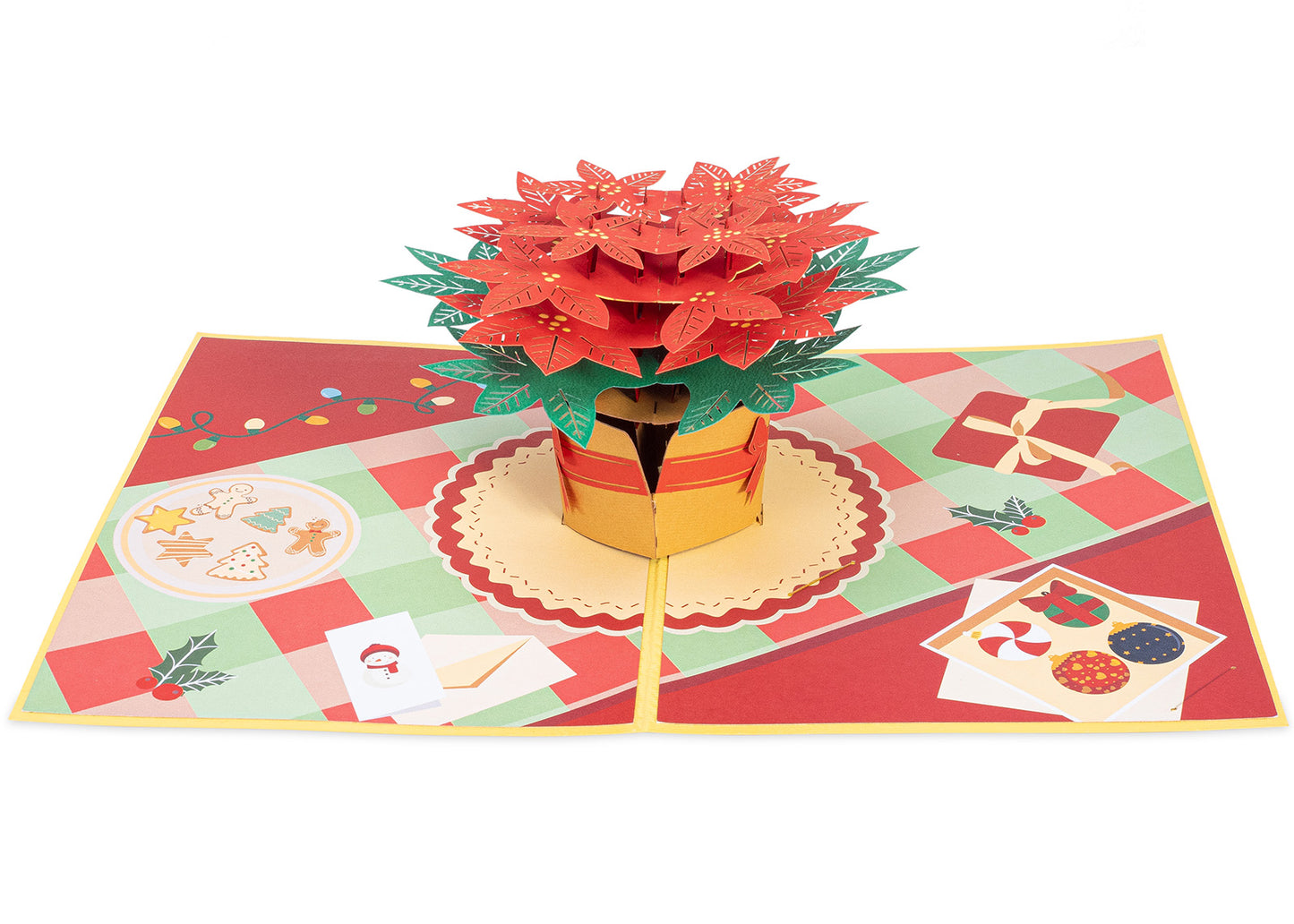 Poinsettia Christmas Flower Pop Up Card