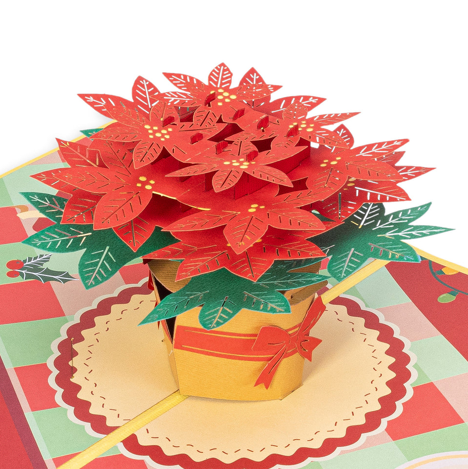 Poinsettia Christmas Flower Pop Up Card