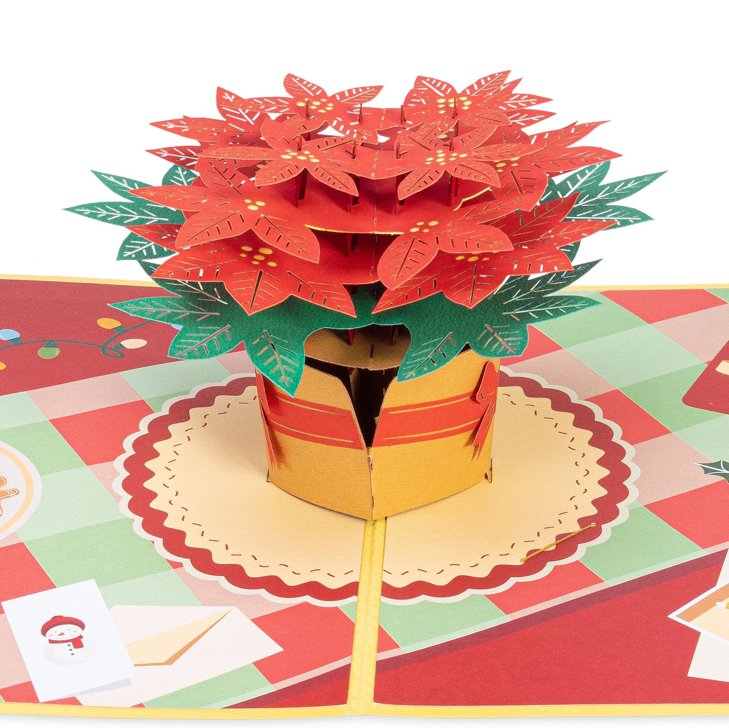 Poinsettia Christmas Flower Pop Up Card