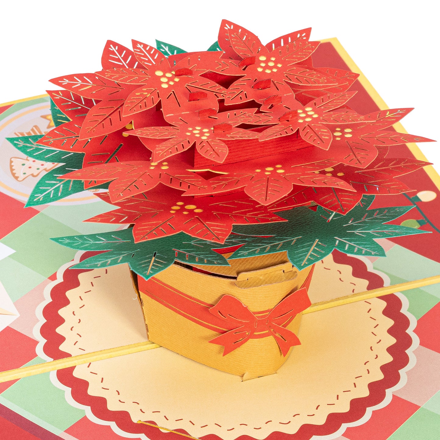 Poinsettia Christmas Flower Pop Up Card