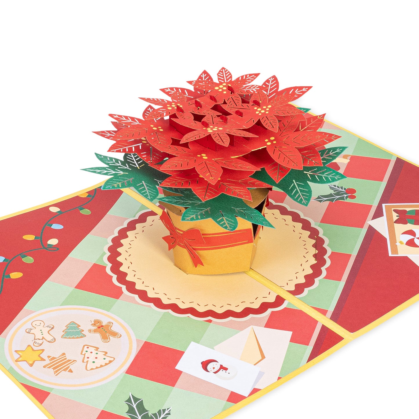 Poinsettia Christmas Flower Pop Up Card