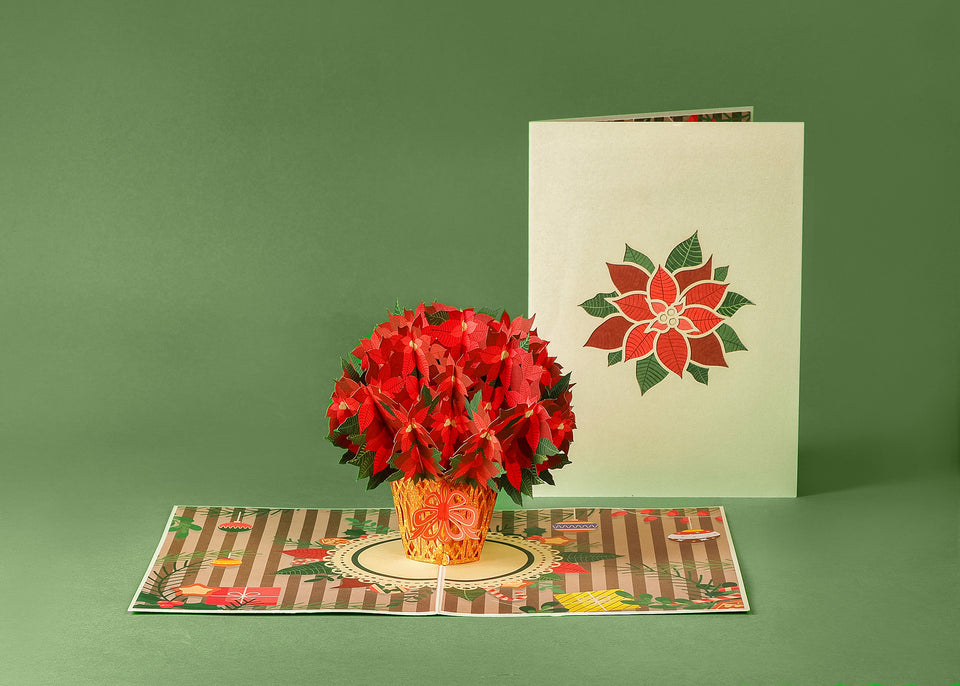 Poinsettias Plant Pop-up Card