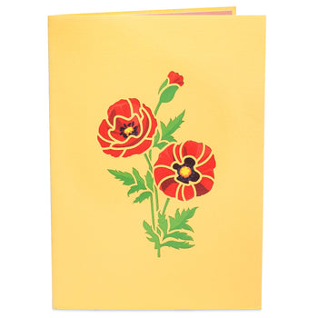 Poppy Flowers Pop Up Card