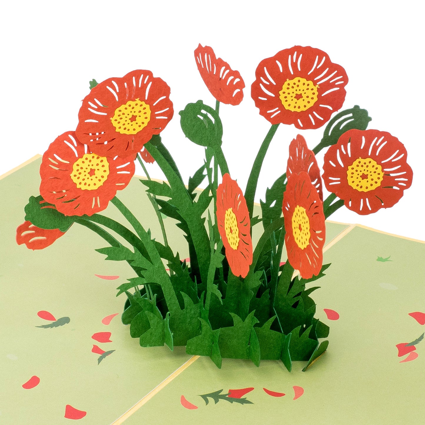 Poppy Flowers Pop Up Card