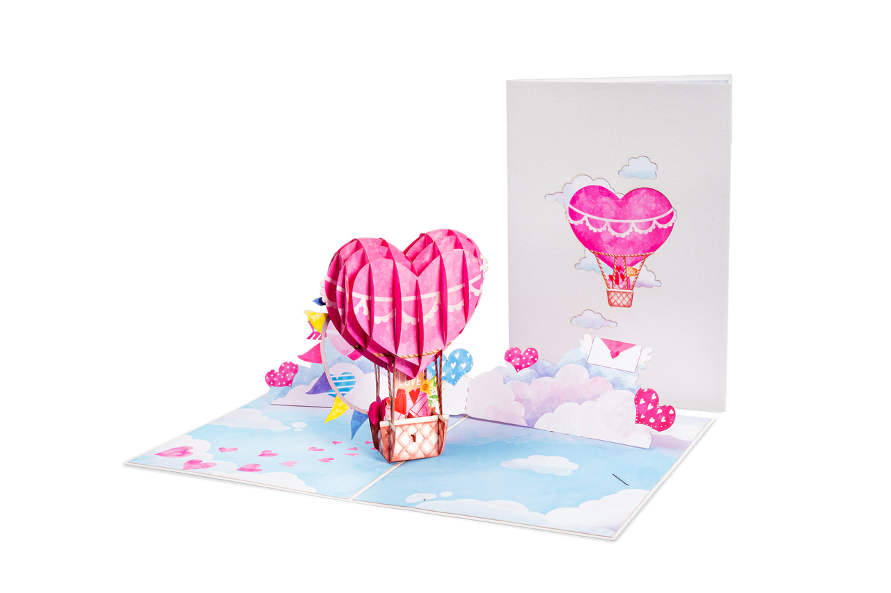 Love Air Balloon Pop Up Card
