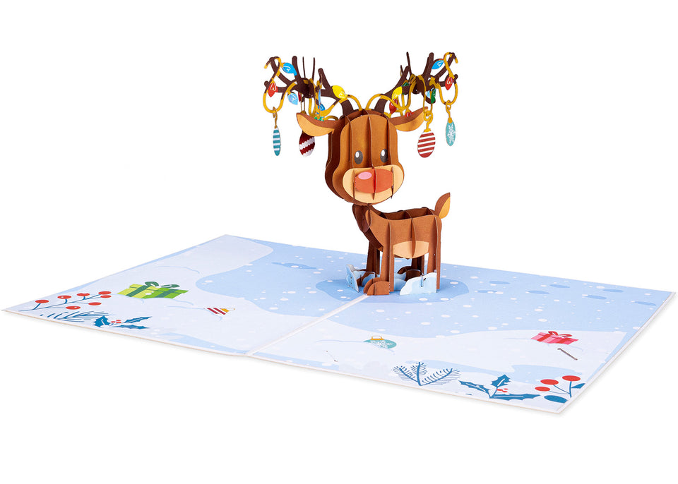 Reindeer Ornament Pop Up Christmas Card