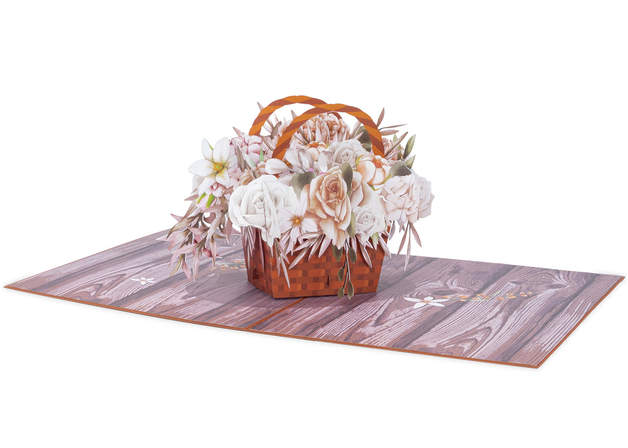 Rustic Flower Basket Pop Up Card