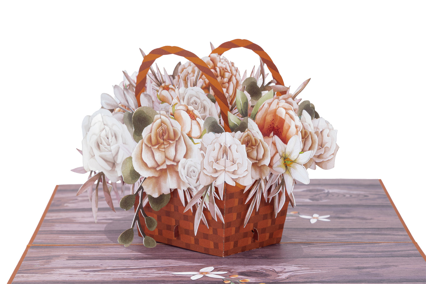 Rustic Flower Basket Pop Up Card