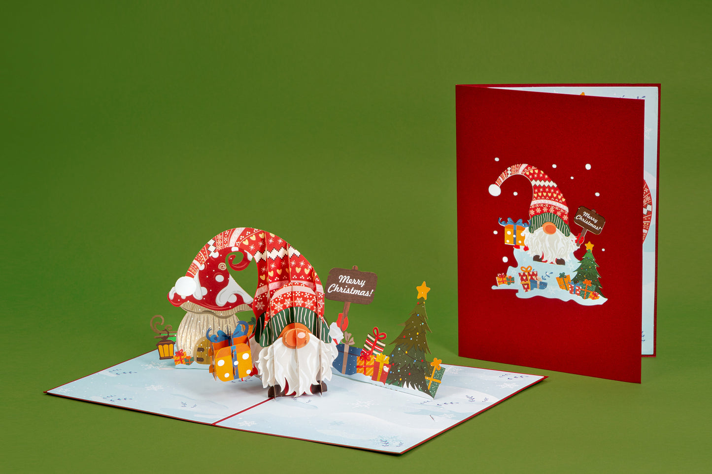 Santa Gnome Pop Up Card