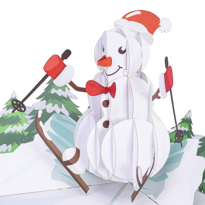 Snowman Pop Up Christmas Card pop-up Christmas card open