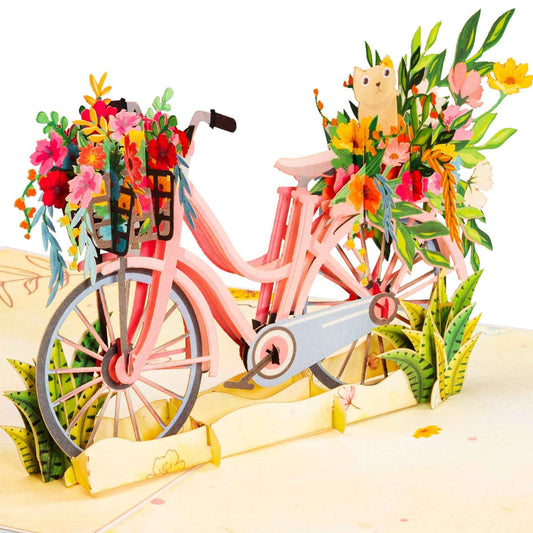Paper Love Pop Up Cards - Flower Bike Pop Up Card