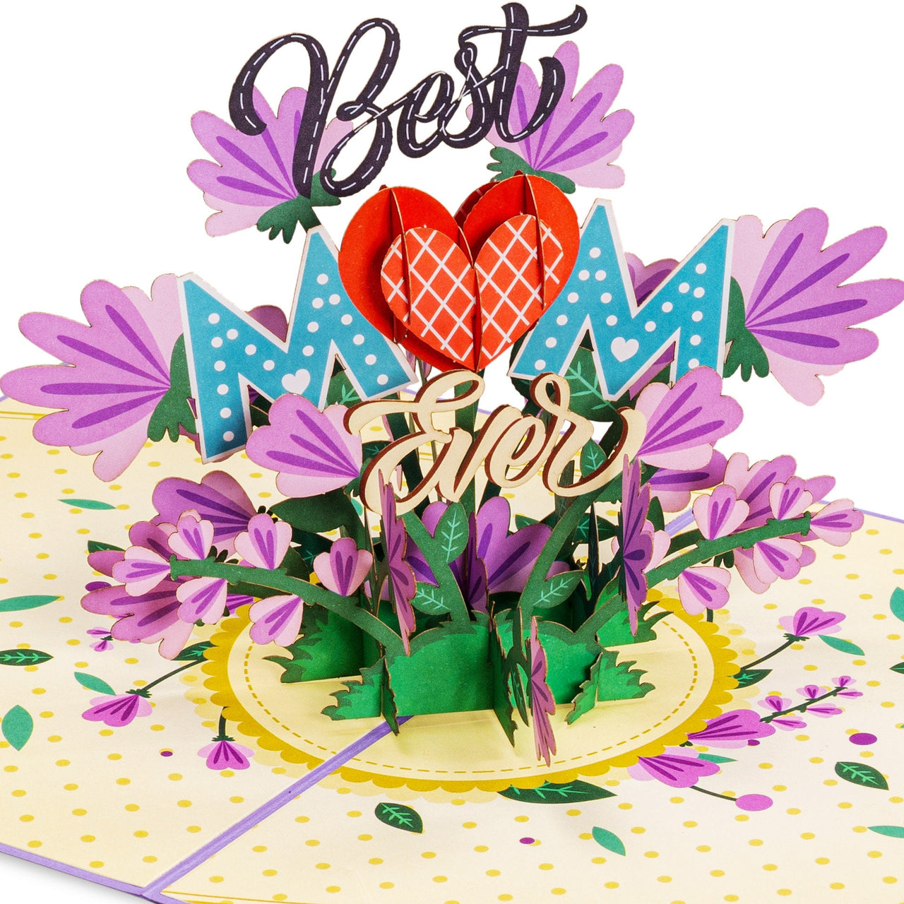 Floral Best Mom Ever Pop Up Card