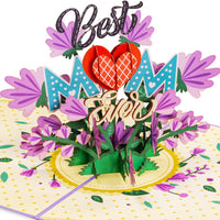 Thumbnail for Floral Best Mom Ever Pop Up Card